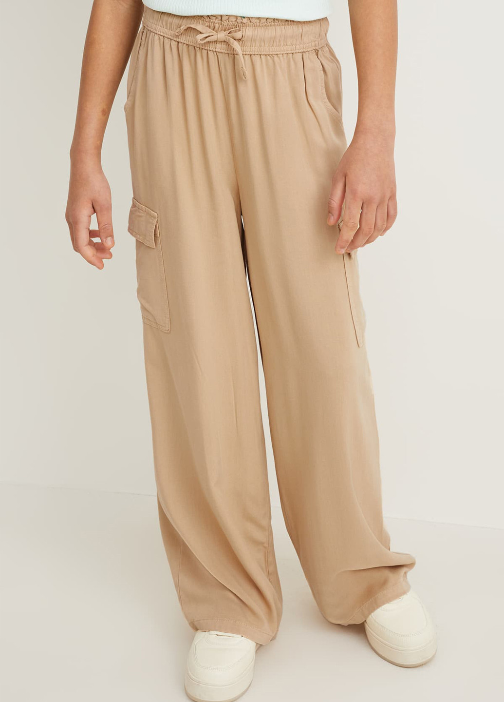 Бежевые кэжуал летние карго брюки C&A