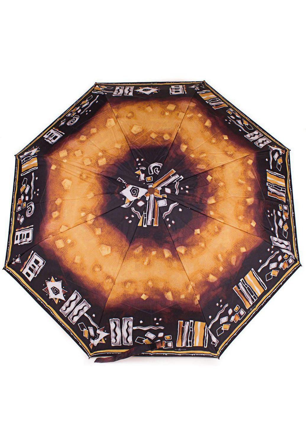 Коричнева складна парасолька напівавтомат 101 см Airton (197761468)