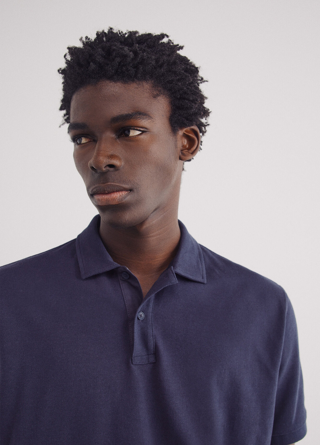 Темно-синяя футболка-поло для мужчин Springfield однотонная