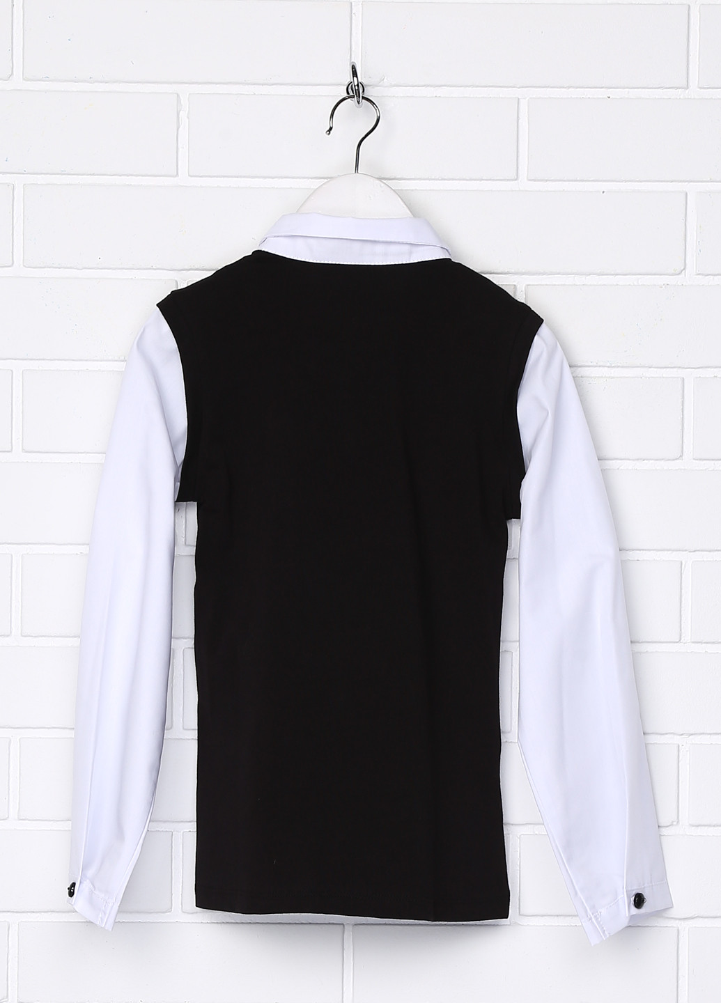 Черная однотонная блузка с длинным рукавом Sasha демисезонная