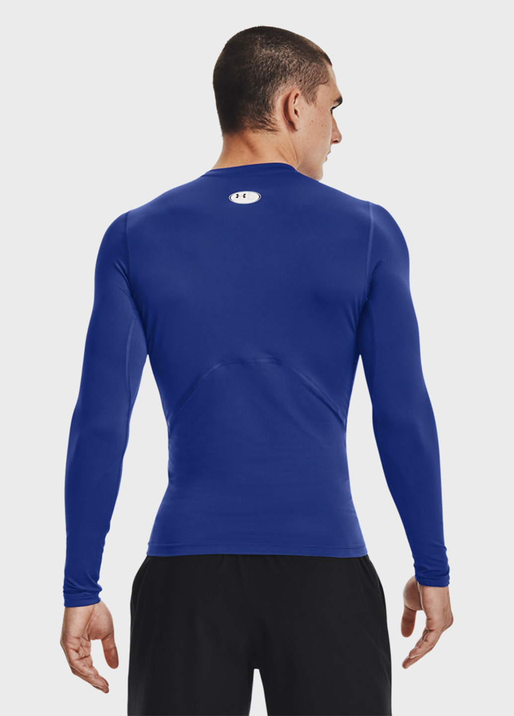 Синий демисезонный спортивный лонгслив Under Armour с логотипом
