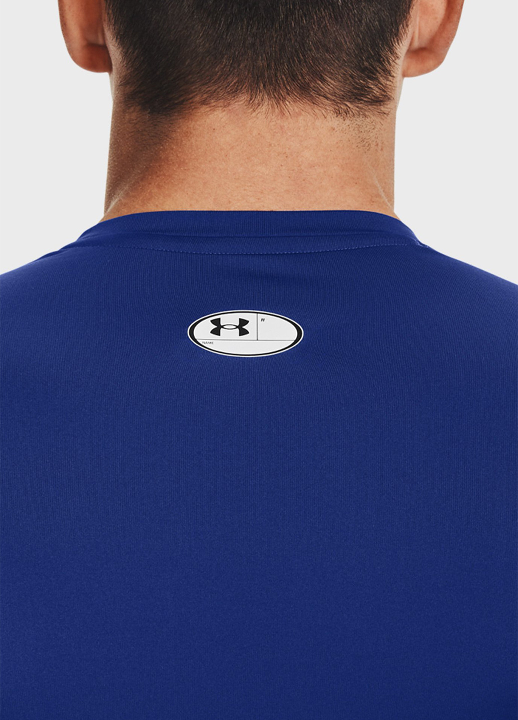 Синий демисезонный спортивный лонгслив Under Armour с логотипом