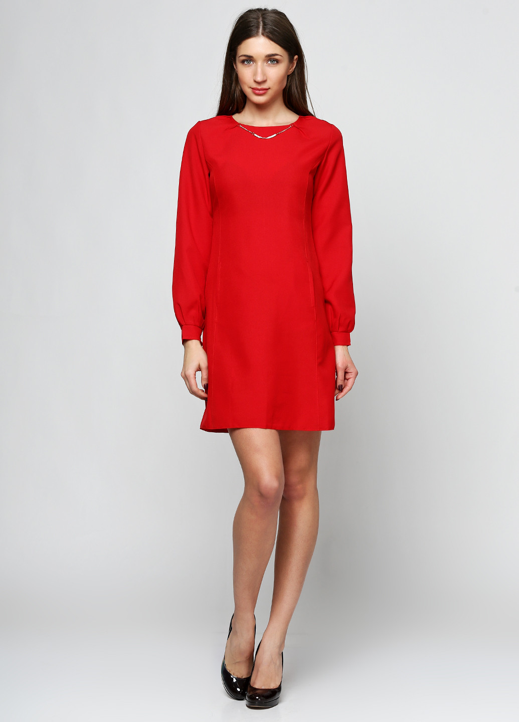 Красное кэжуал платье ANVI однотонное