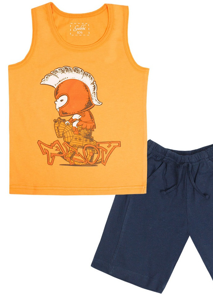 Оранжевый летний детский костюм для мальчика*пересечение эпох* Габби