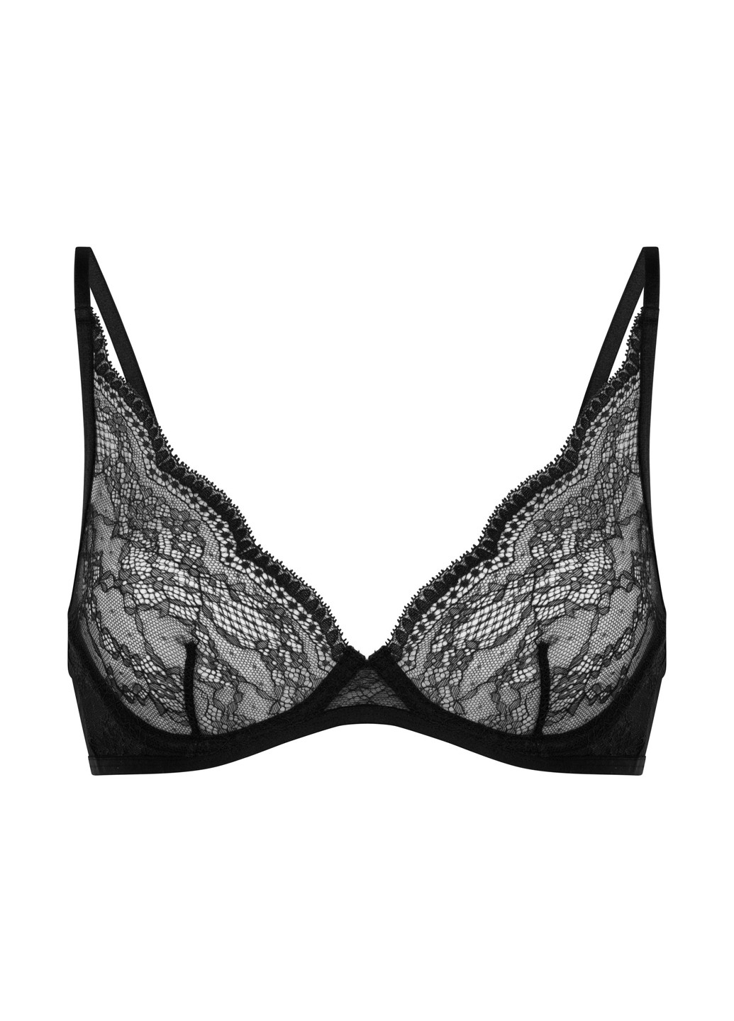 Чёрный бралетт бюстгальтер Hunkemoller с косточками полиамид, кружево