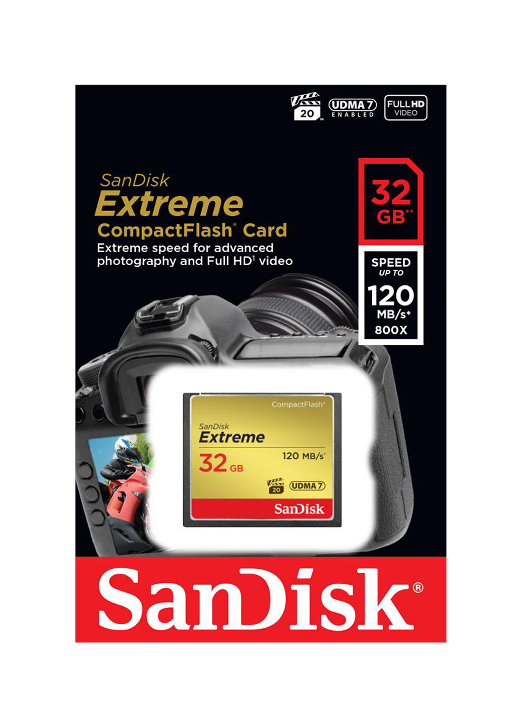 Карта памяти CF 32GB 800X Extreme (SDCFXSB-032G-G46) SanDisk карта памяти sandisk cf 32gb 800x extreme (sdcfxsb-032g-g46) (130843202)