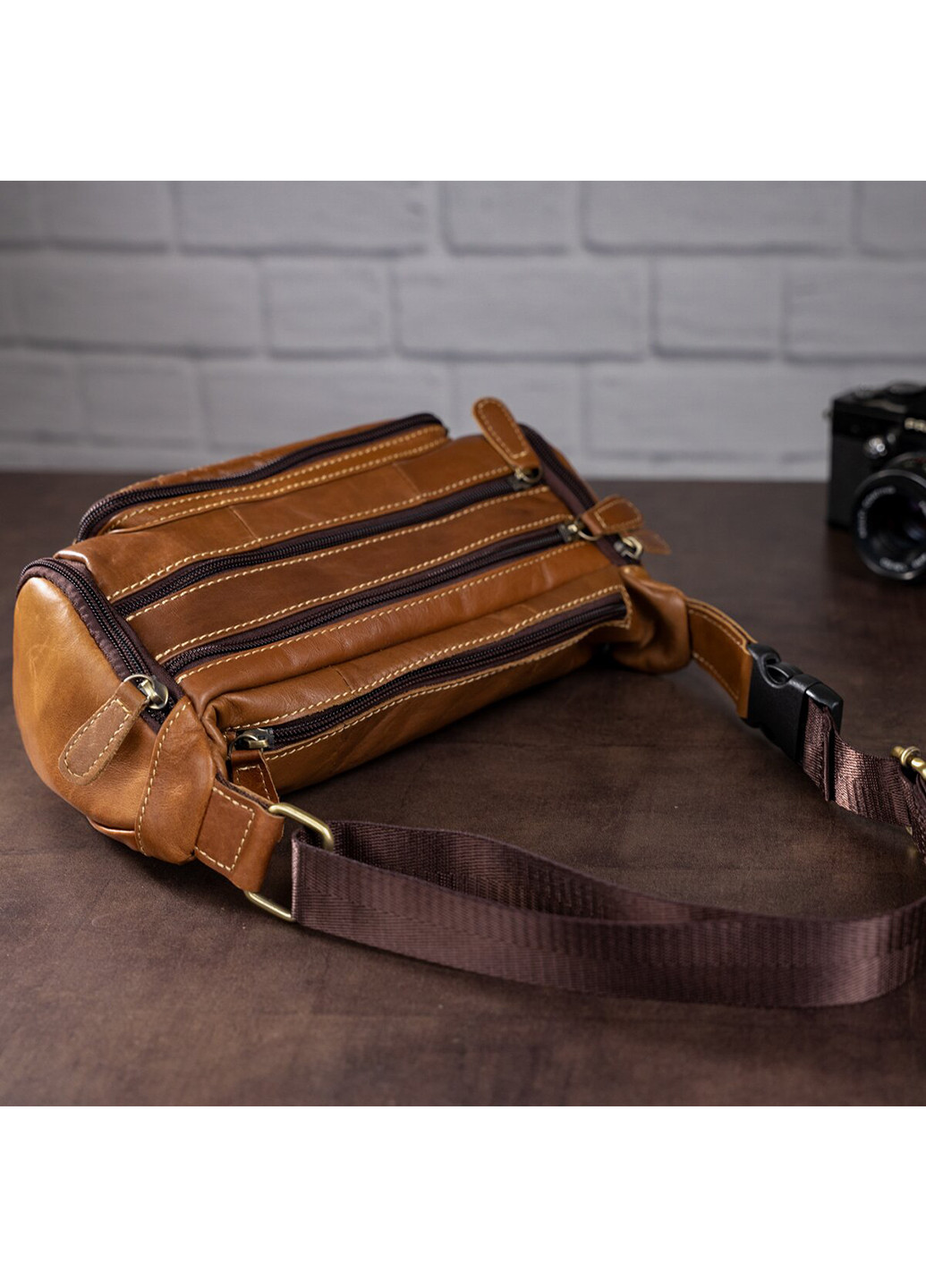 Чоловіча шкіряна сумка 24х10х15 см Vintage (252133036)