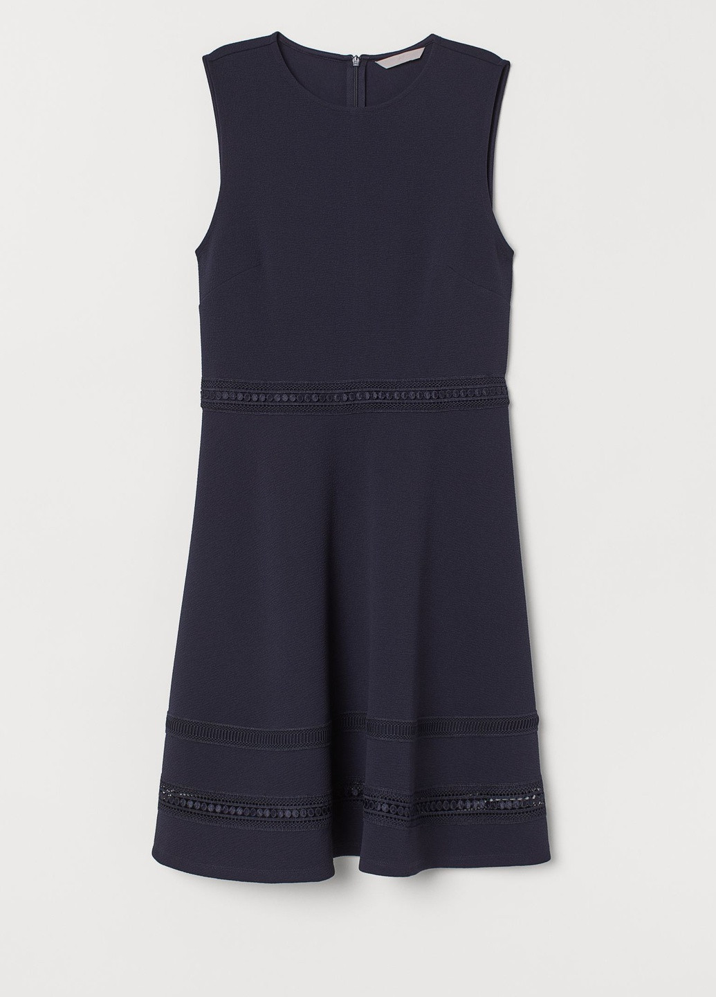 Темно-синее кэжуал платье с кружевом H&M однотонное
