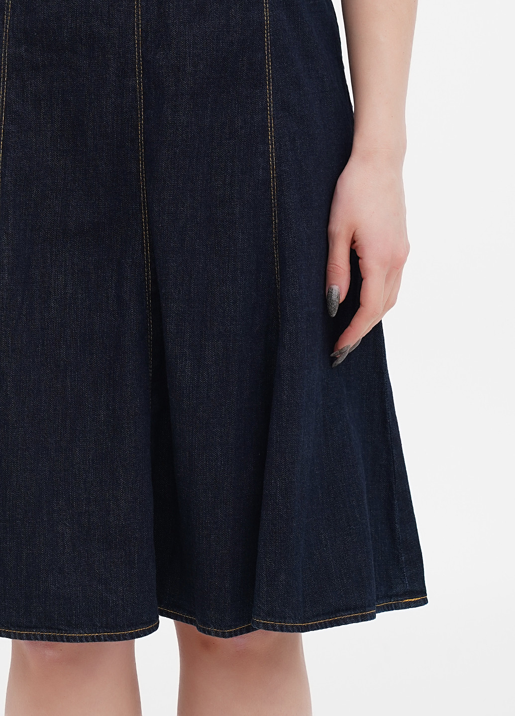 Темно-синее джинсовое платье годе Ralph Lauren однотонное