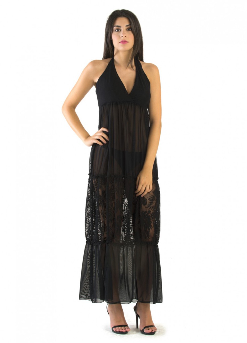 Чорна пляжна сукня Amarea однотонна