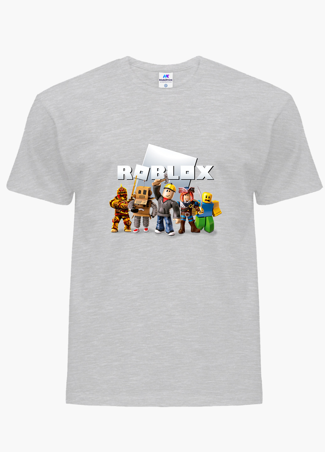 Світло-сіра демісезонна футболка дитяча роблокс (roblox) (9224-1219) MobiPrint