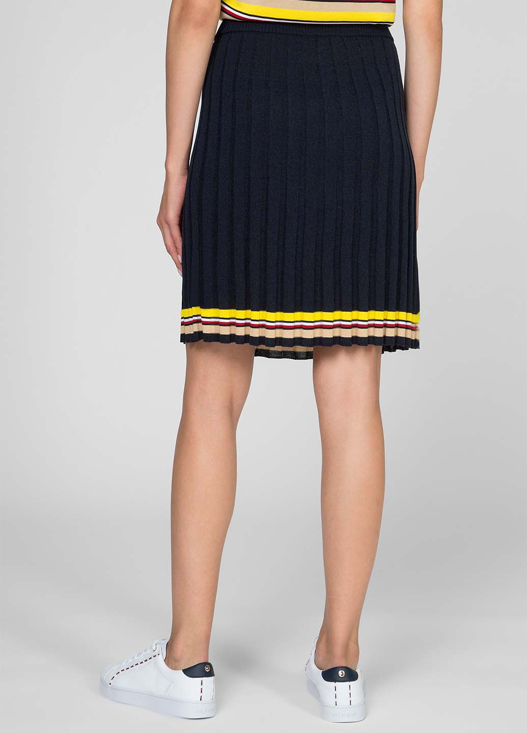 Синяя кэжуал однотонная юбка Tommy Hilfiger плиссе