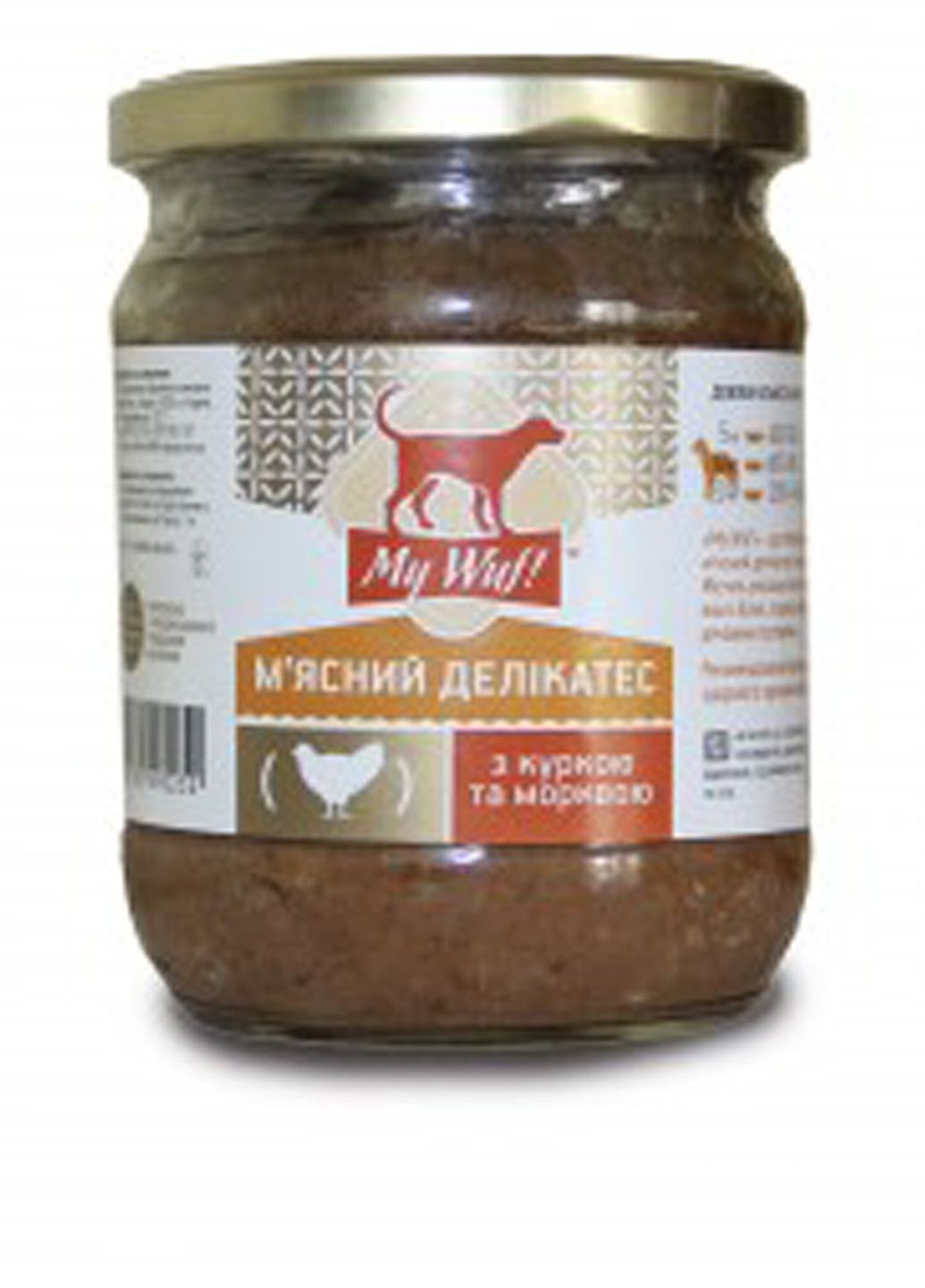 Мясные деликатесы для собак (курица, морковь), 500 г My WUF (17033898)