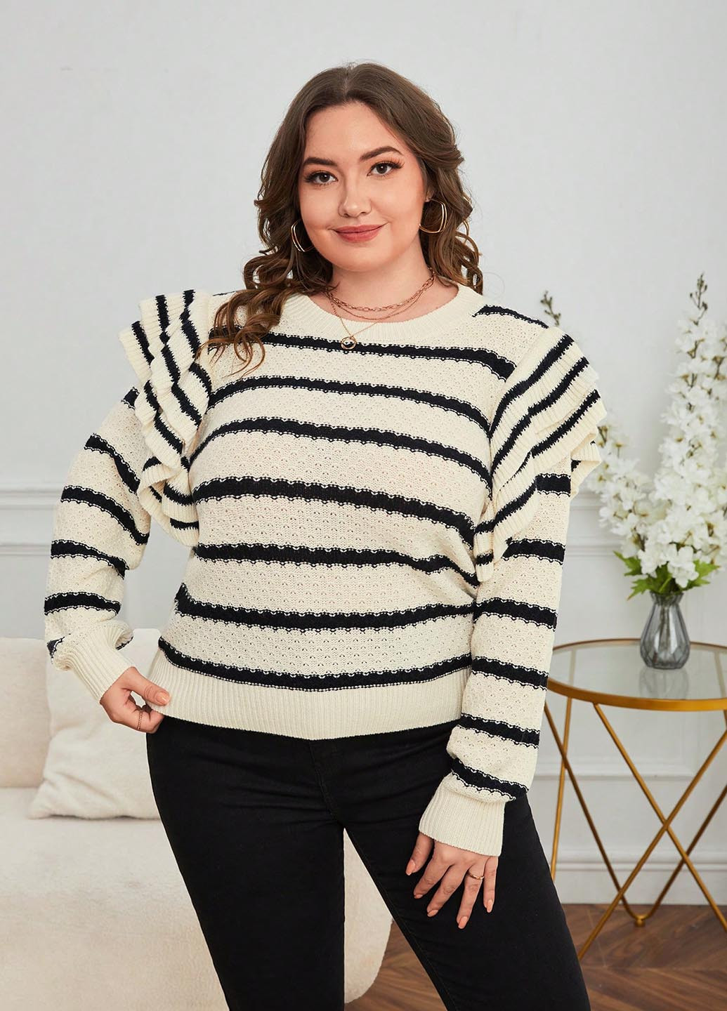 Чорно-білий демісезонний джемпер джемпер SHEIN