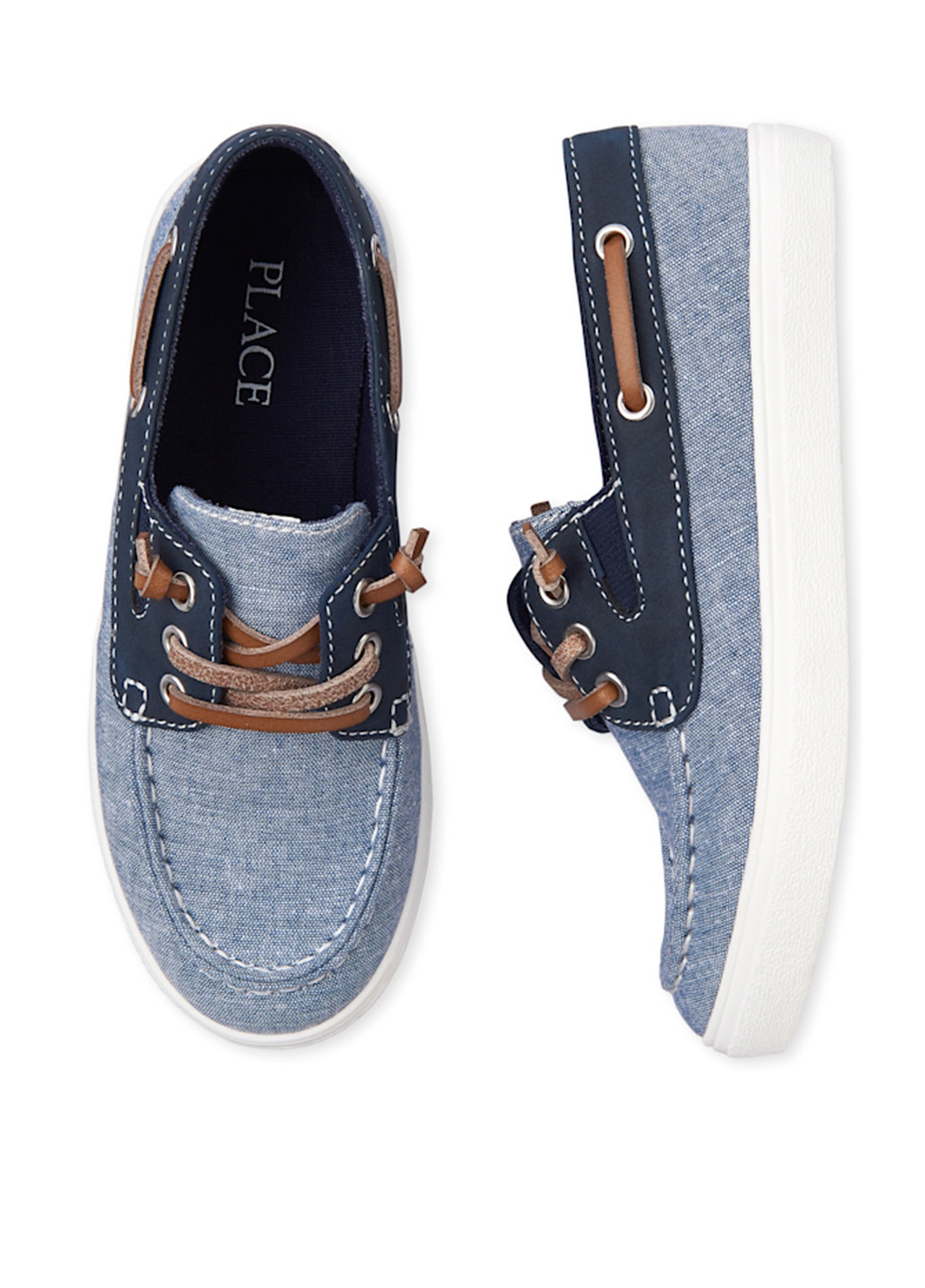 Серо-голубые мокасины The Children's Place со шнурками