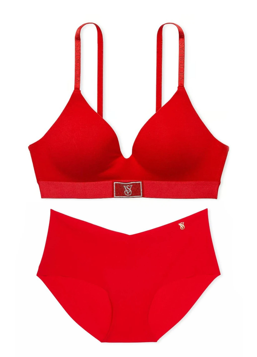 Красный демисезонный комплект (бюстгальтер, трусики) Victoria's Secret