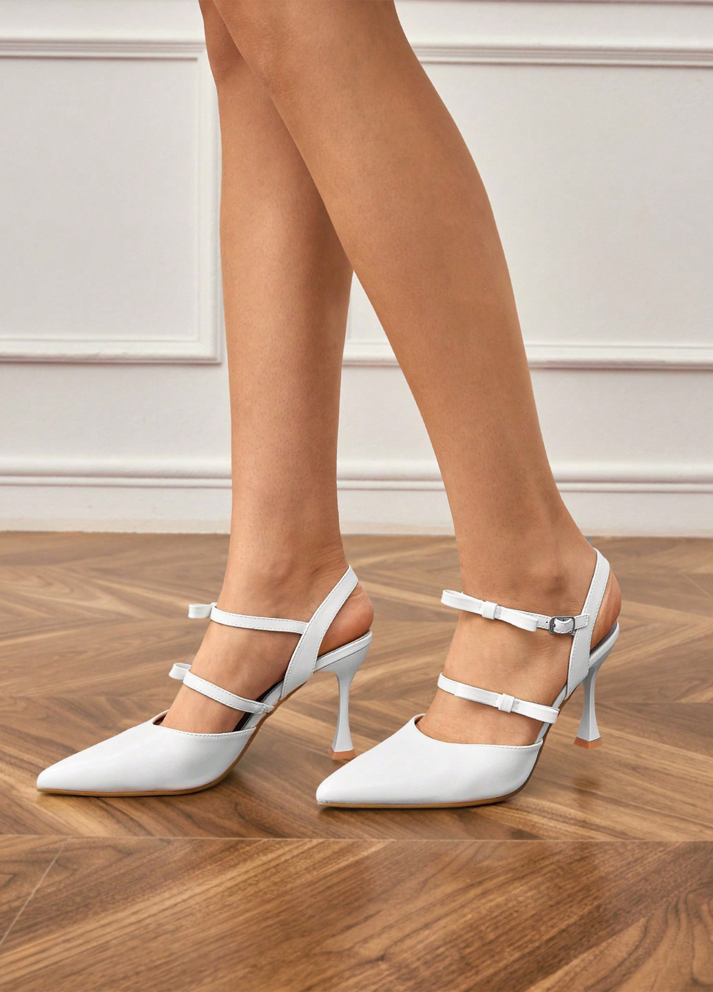 SHEIN Туфлі слінгбекі білий з штучна шкіра, китай — літо (365497224)