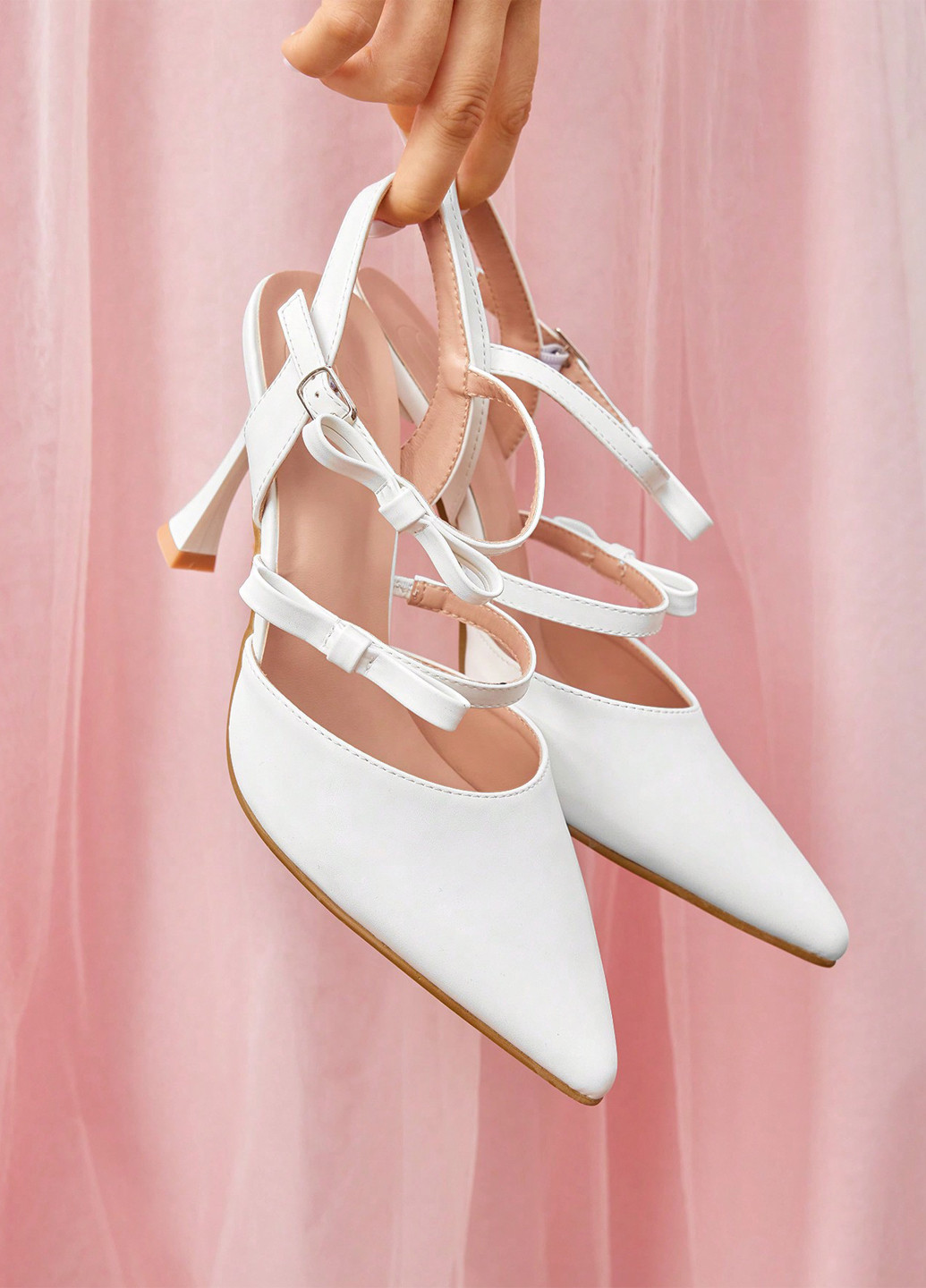 SHEIN Туфлі слінгбекі білий з штучна шкіра, китай — літо (365497224)