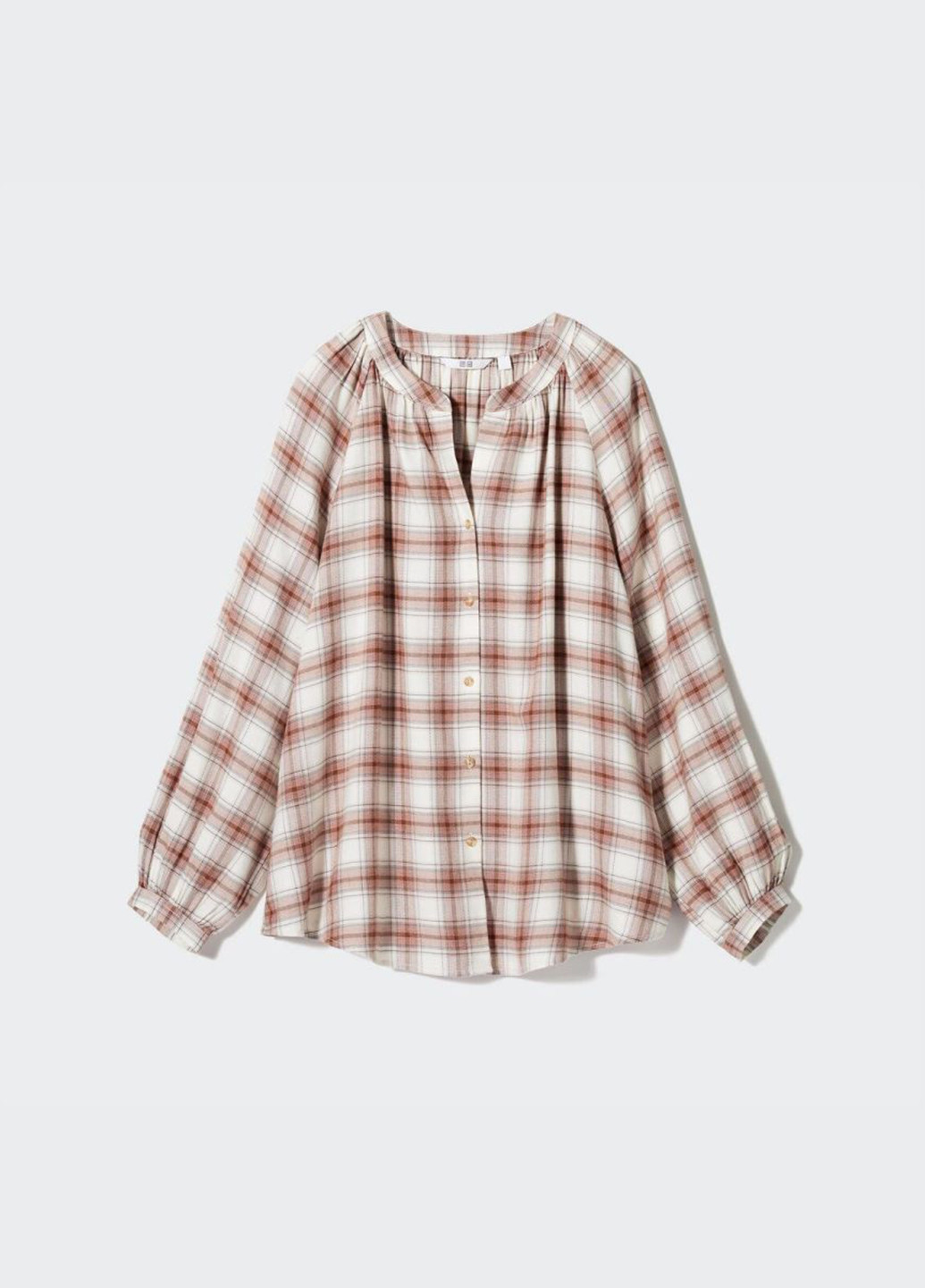 Красная кэжуал рубашка в клетку Uniqlo