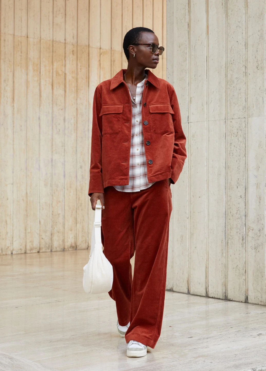 Красная кэжуал рубашка в клетку Uniqlo