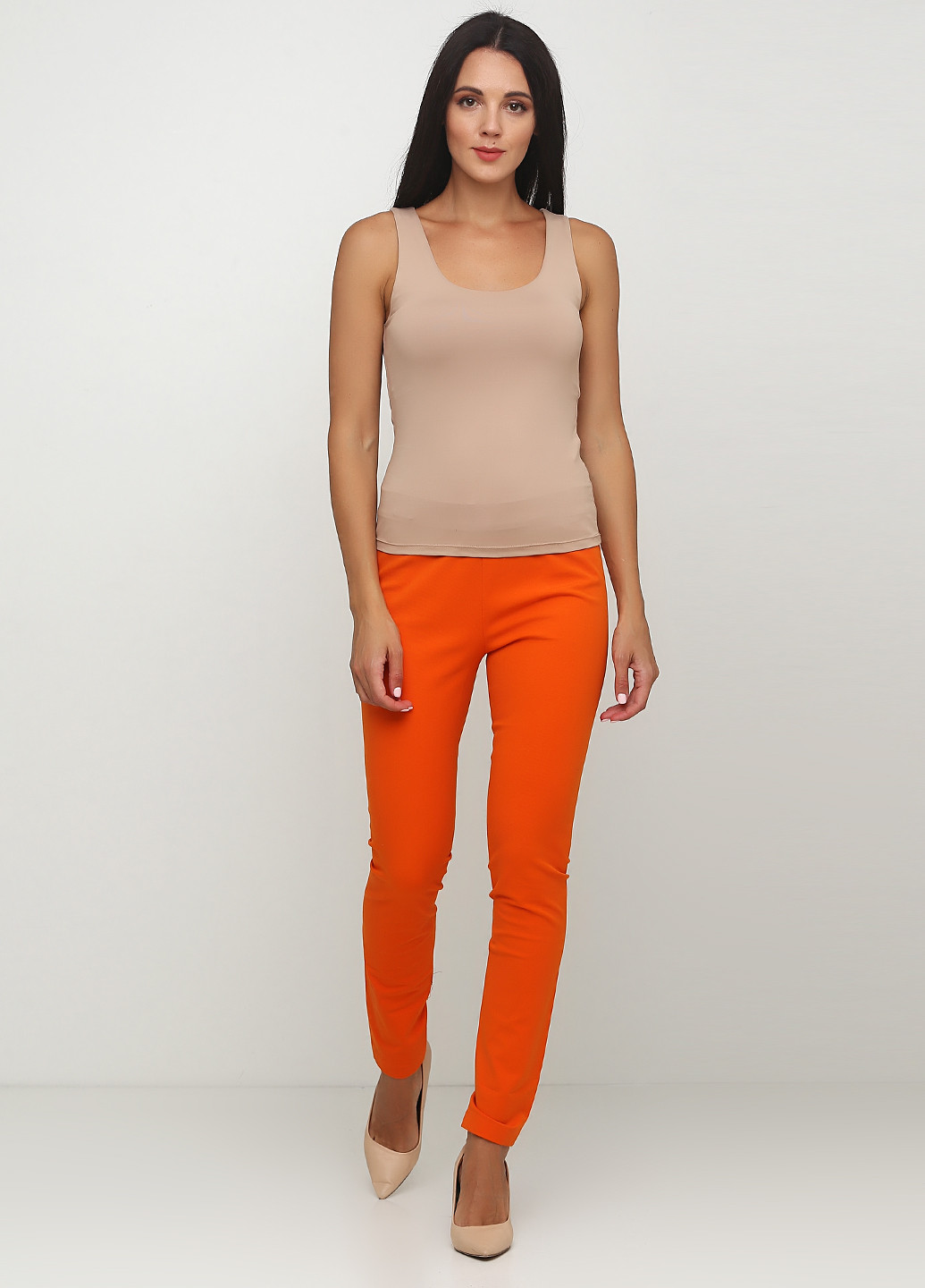 Оранжевые джинсовые демисезонные зауженные брюки Ralph Lauren