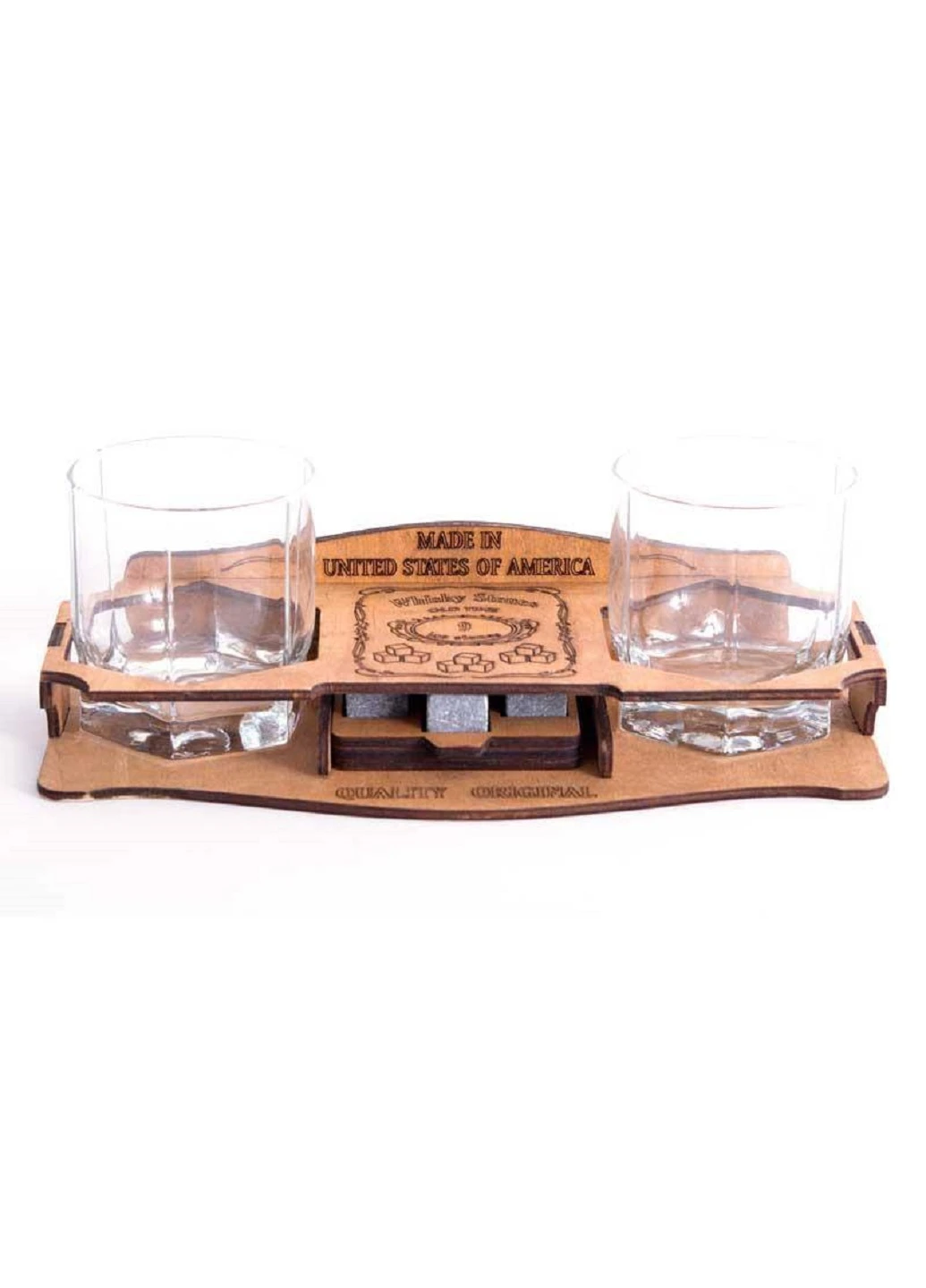 Камни для виски Whiskey stones 9 шт Wood со стаканами (453437) Francesco Marconi (251361671)