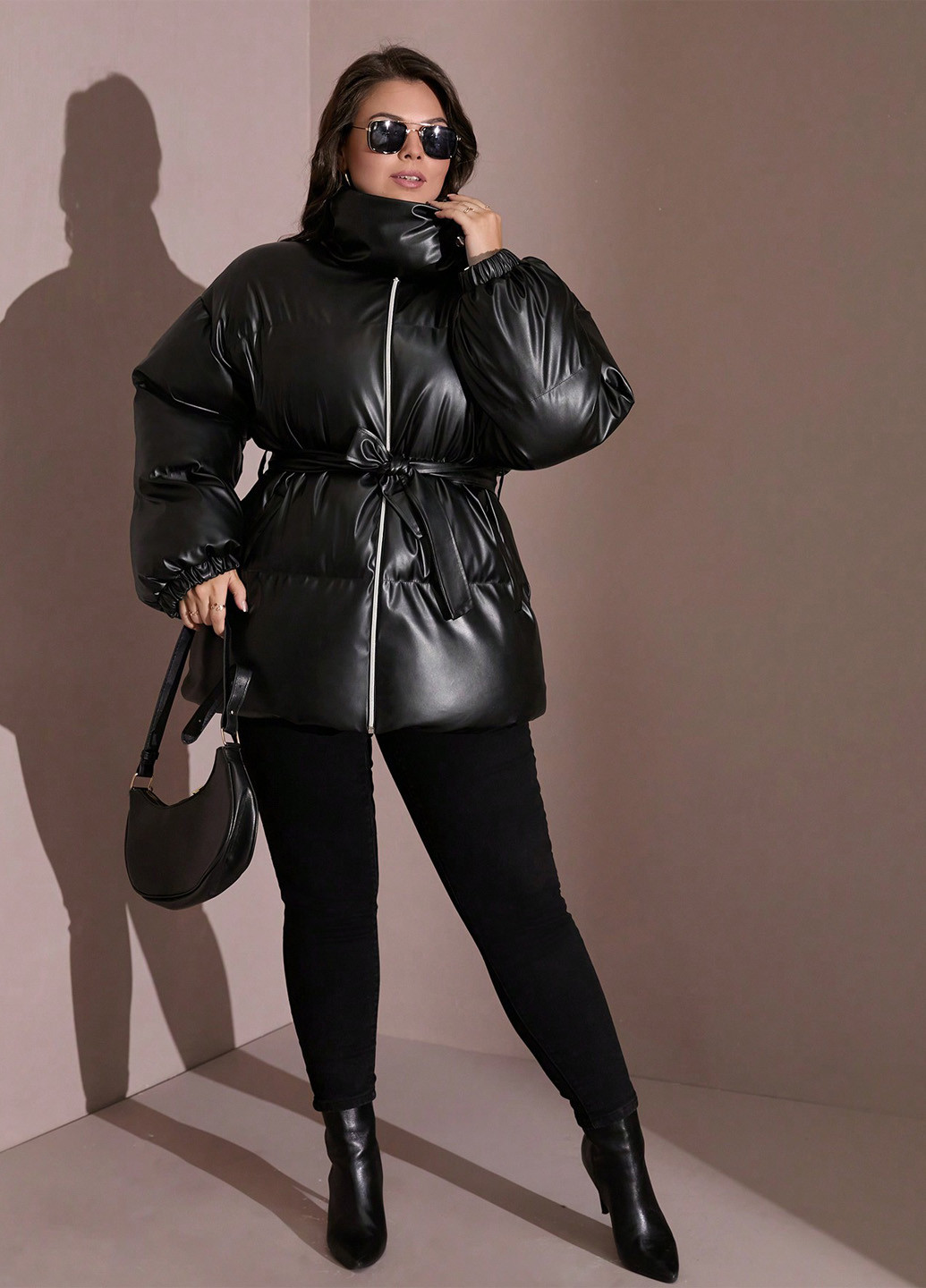 Чорна зимня куртка куртка-пальто SHEIN