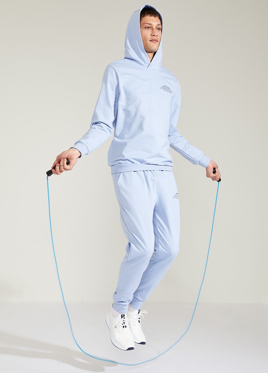 Спортивный костюм(реглан, брюки) DeFacto голубые спортивные трикотаж, хлопок