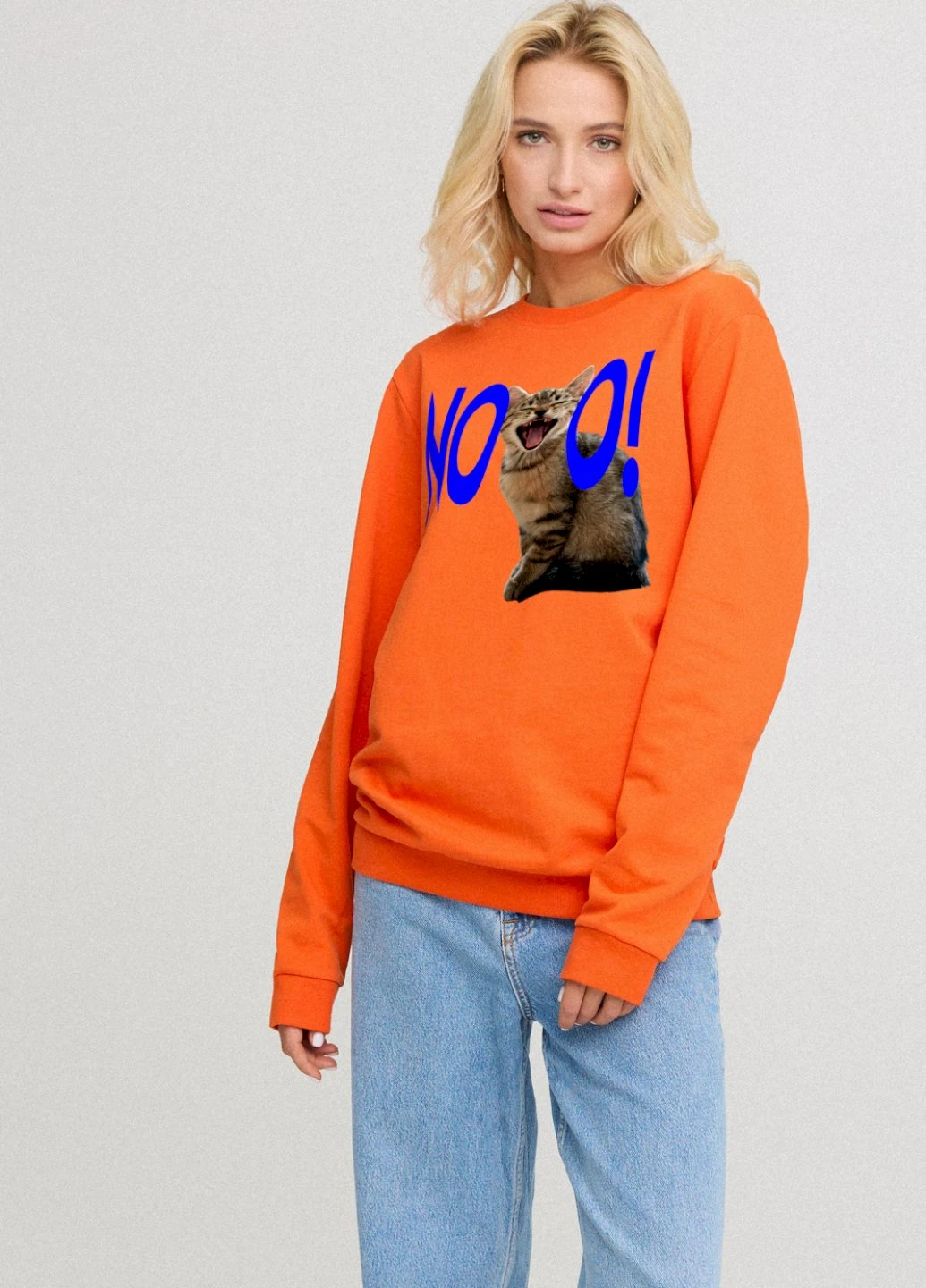 Оранжевый свитшот женский oversize /no flis/ YAPPI рисунок (250140845)