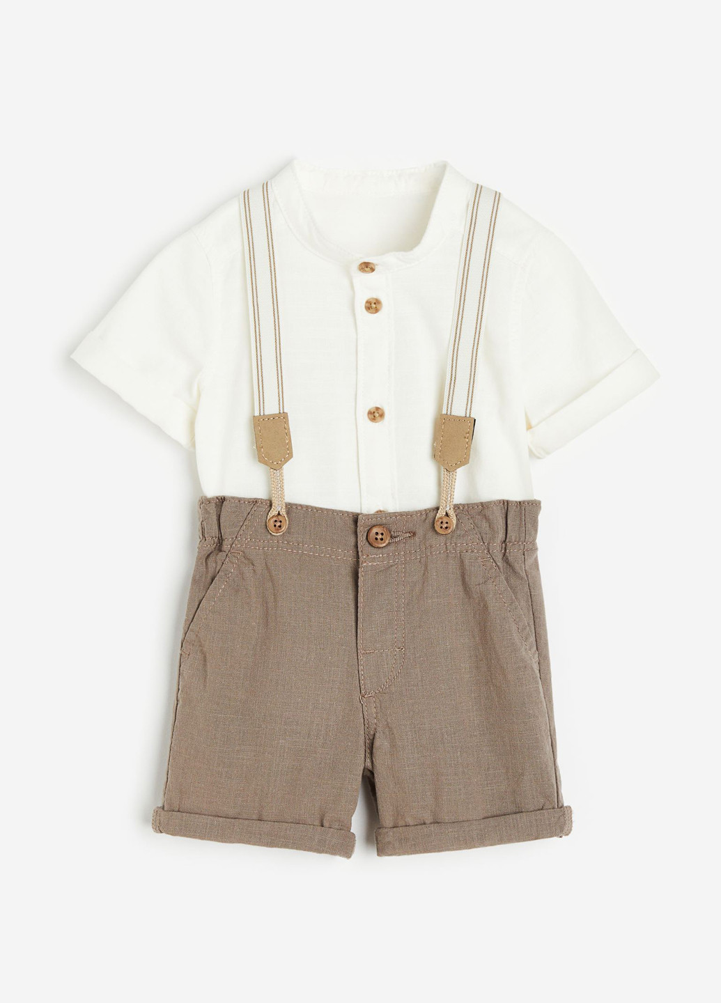 Комбинированный летний комплект (рубашка, шорты с подтяжками) H&M