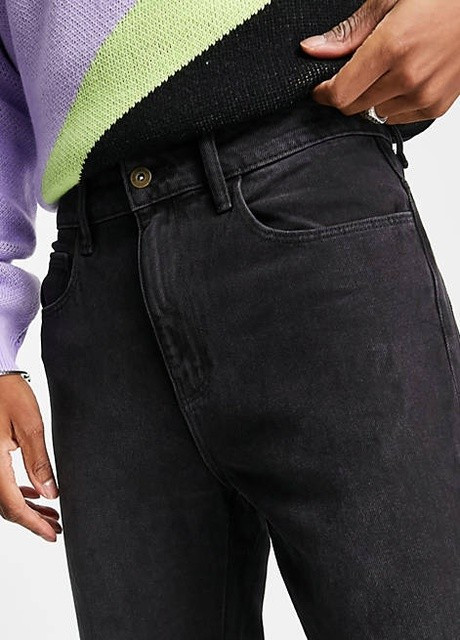 Черные демисезонные джинсы слегка зауженные x003 1851170 washed black Collusion