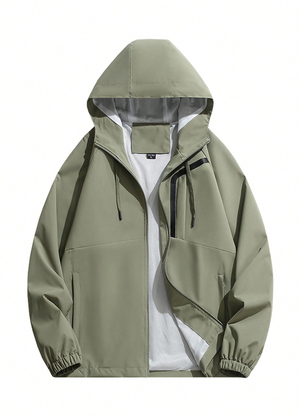 Серо-зеленая демисезонная ветровка SHEIN