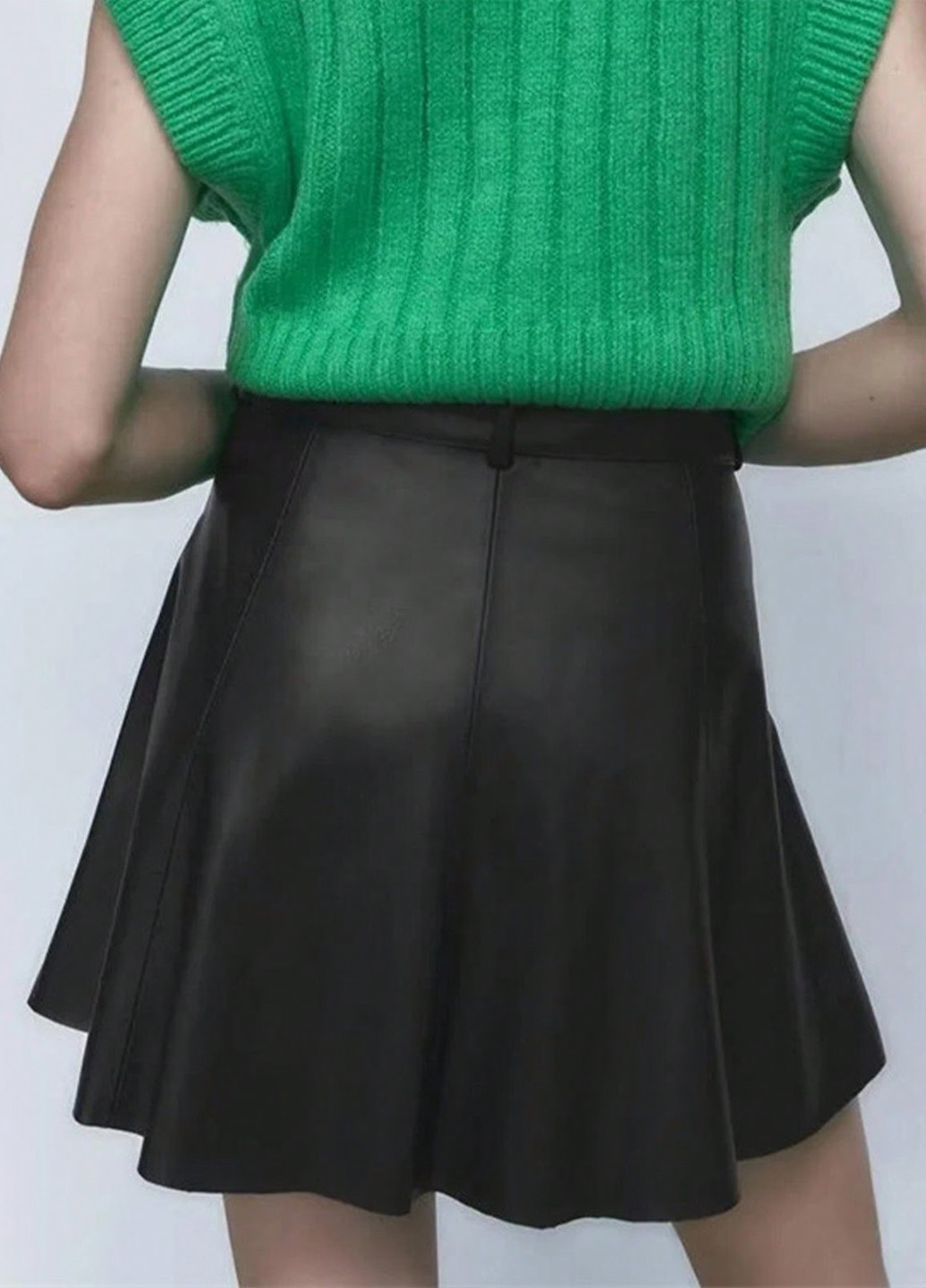 Черная кэжуал однотонная юбка SHEIN клешированная