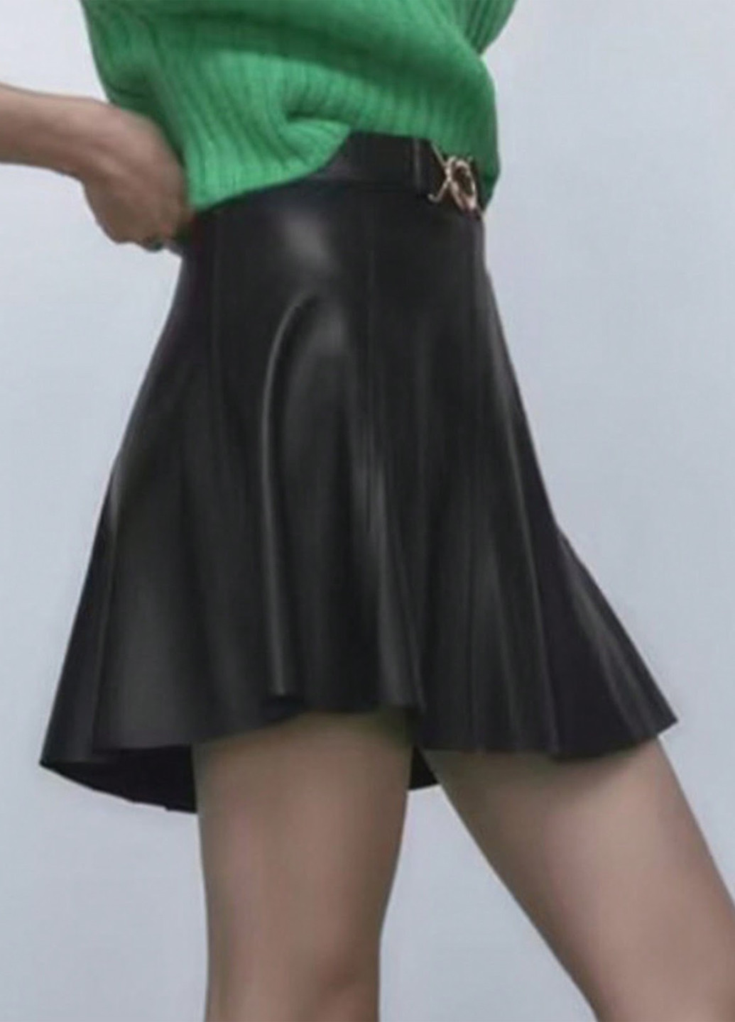 Черная кэжуал однотонная юбка SHEIN клешированная