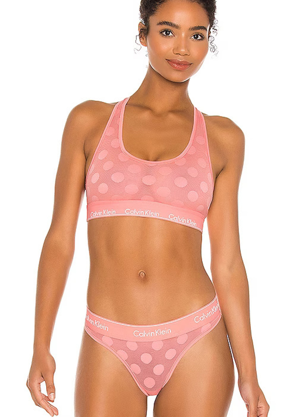 Світло-рожевий топ бюстгальтер Calvin Klein без кісточок нейлон