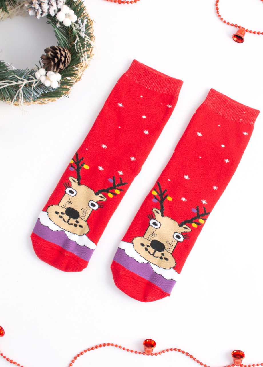 Жіночі шкарпетки махрові новорічні Олень Style Luxe (250465348)