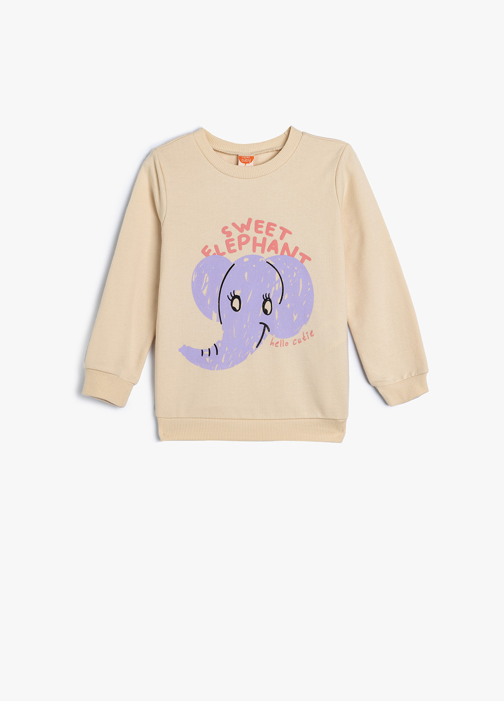 KOTON свитшот рисунок бежевый кэжуал хлопок