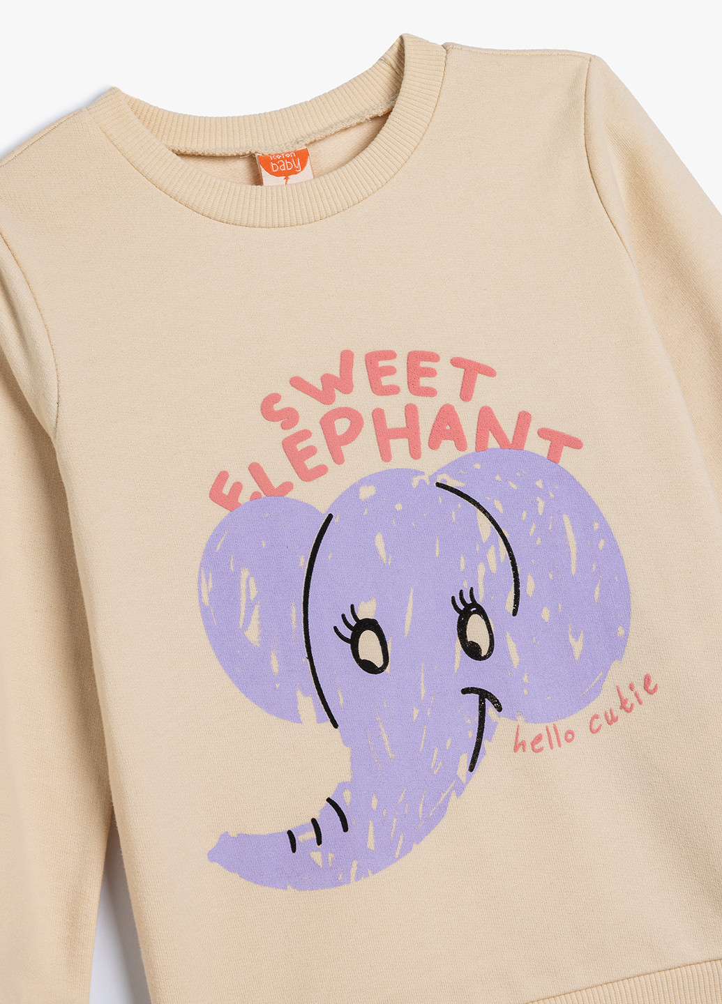 KOTON свитшот рисунок бежевый кэжуал хлопок