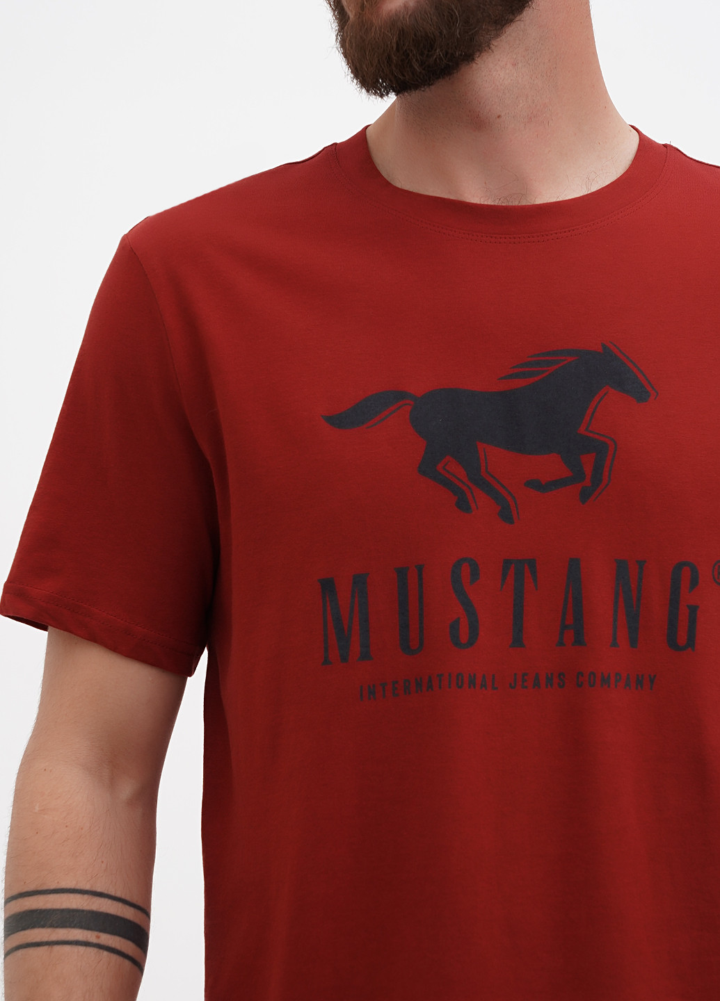 Темно-червона футболка Mustang