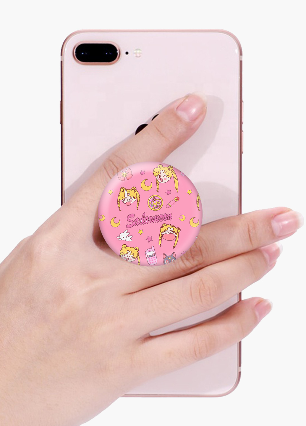 Попсокет (Popsockets) тримач для смартфону Сейлор Мун (Sailor Moon) (8754-2911) Чорний MobiPrint (229014744)