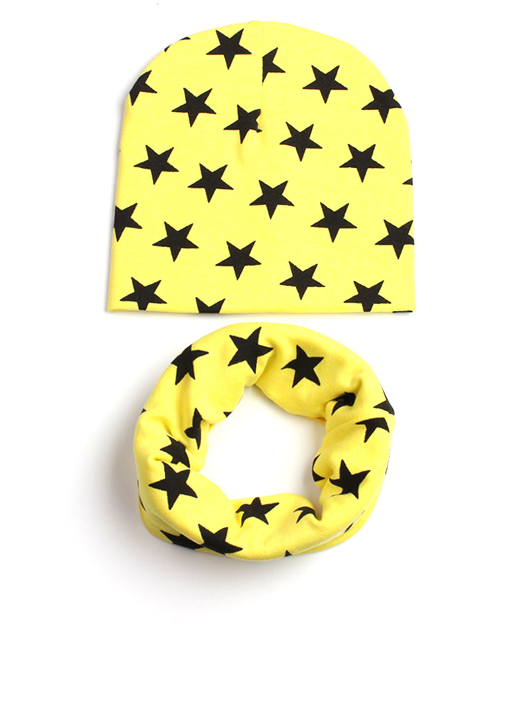 Жовтий демісезонний комплект (шапка, шарф-снуд) Bape