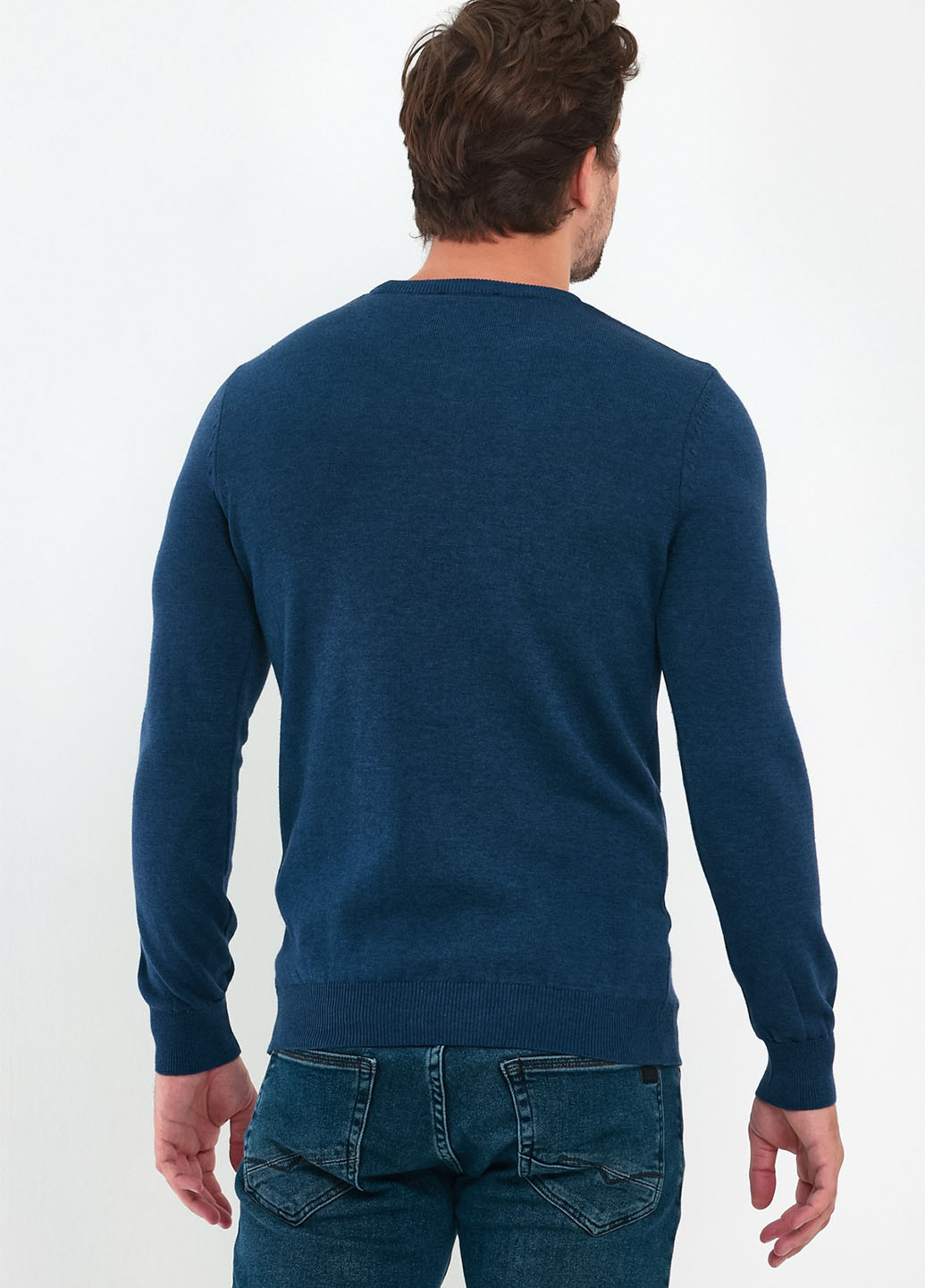 Синий демисезонный свитер джемпер Trend Collection