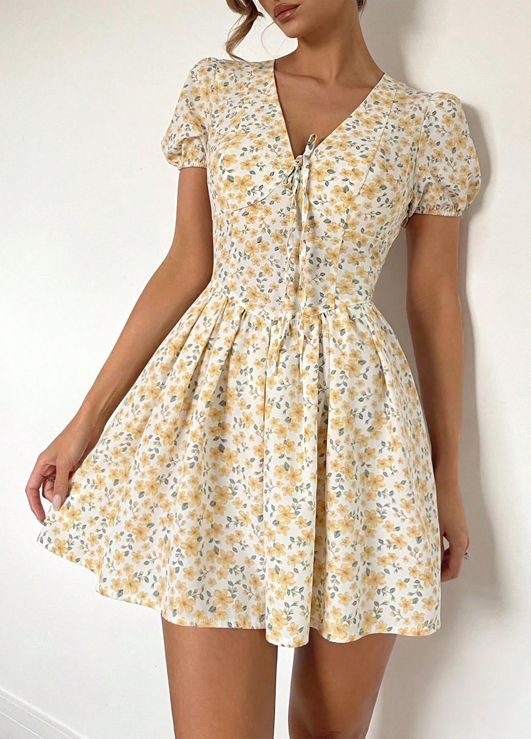 Комбінована кежуал сукня кльош SHEIN з квітковим принтом