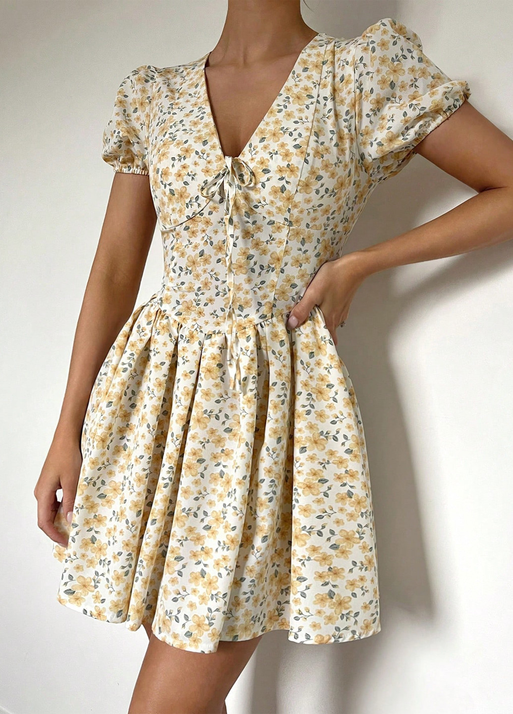 Комбінована кежуал сукня кльош SHEIN з квітковим принтом