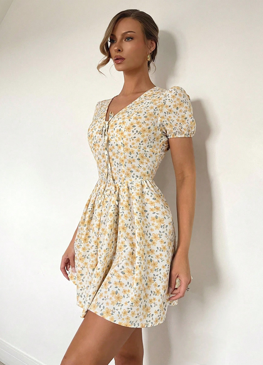 Комбінована кежуал сукня кльош SHEIN з квітковим принтом