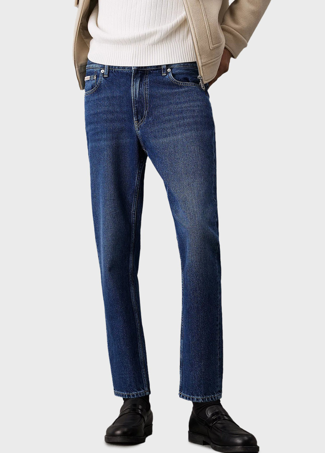 Синие демисезонные прямые джинсы Calvin Klein Jeans