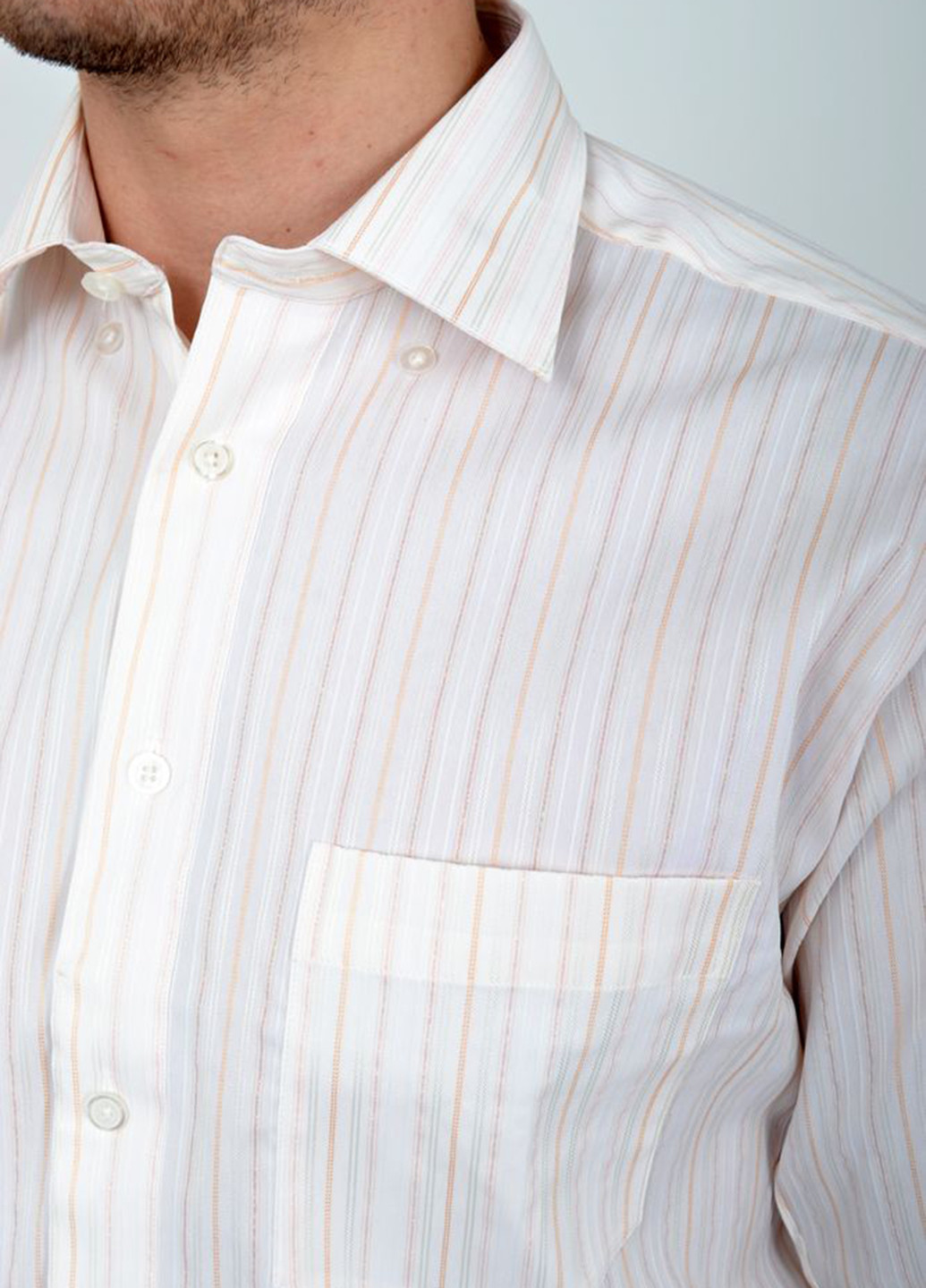 Персиковая кэжуал рубашка в полоску Ager с длинным рукавом