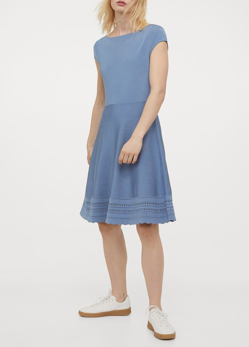 Светло-синее кэжуал платье H&M однотонное