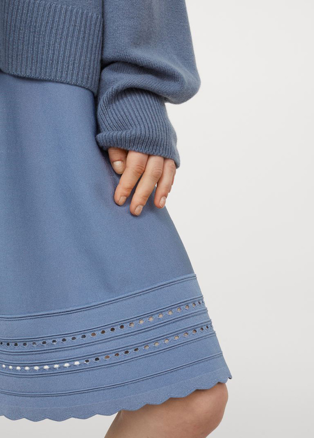 Светло-синее кэжуал платье H&M однотонное
