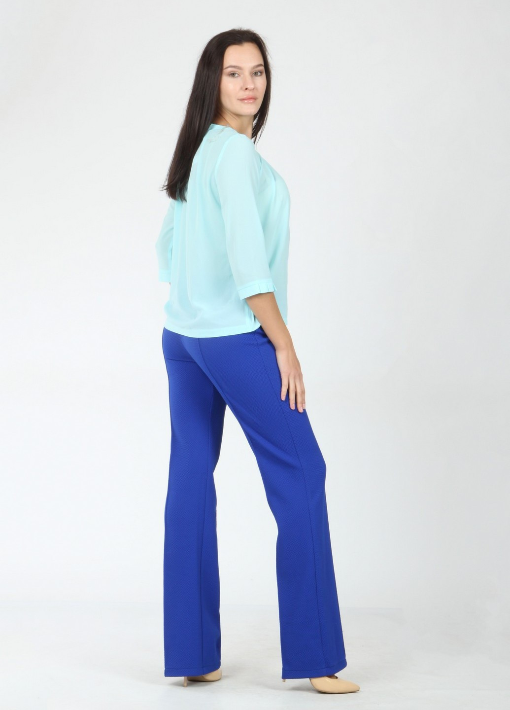 Светло-синяя летняя блуза Mozah
